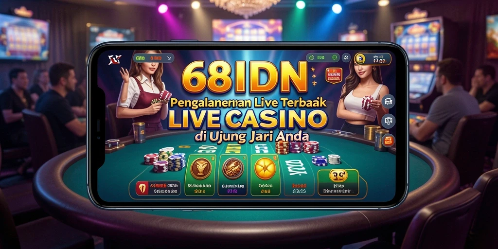 Screenshot menunjukkan gameplay Live Casino yang menarik di 68IDN.