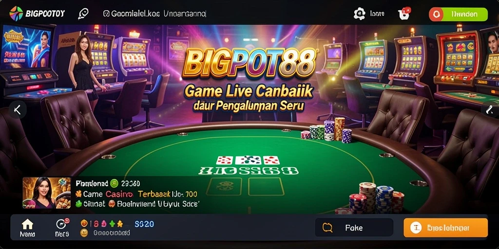 Tampilan permainan kasino langsung yang memukau di BIGPOT88.