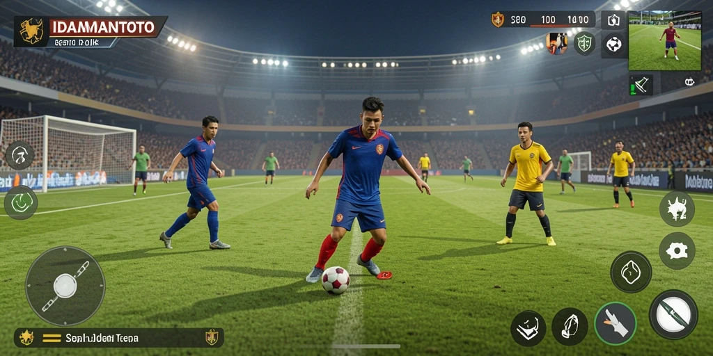 Tampilan gameplay menarik dari IDAMANTOTO saat pertandingan sepak bola.