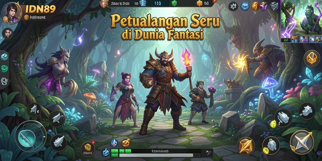 Tampilan menakjubkan dari gameplay petualangan di IDN89.
