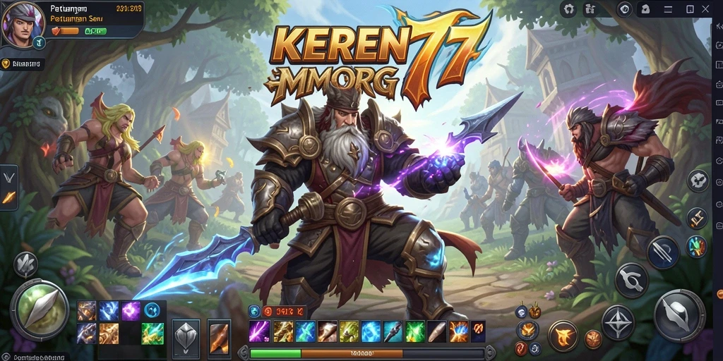 Screenshot KEREN77 menampilkan aksi seru dalam pertempuran MMORPG.