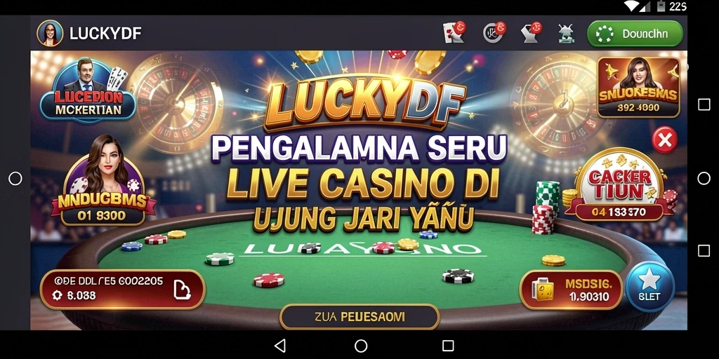 Tampilan gameplay Live Casino yang mendebarkan dari LUCKYDF.