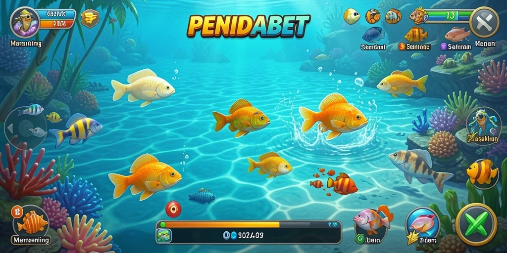 Screenshot gameplay PENIDABET menunjukkan pengalaman memancing yang mendebarkan.
